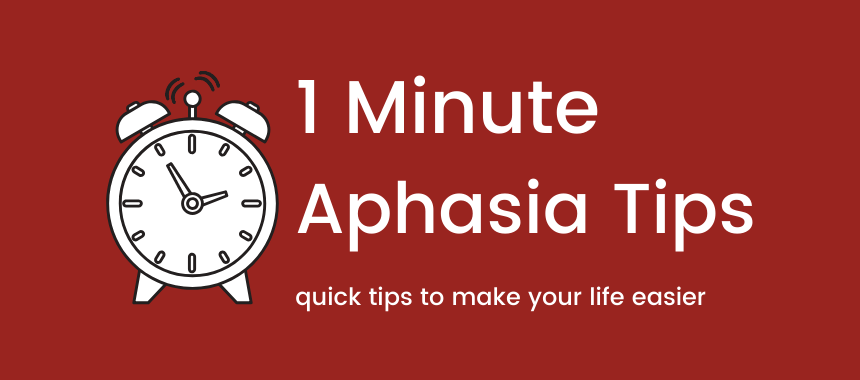 Another installment in our series of one-minute videos aimed at delivering quick tips you can use to make your life a little easier if you have aphasia:aphasia.org/stories/1-minu…