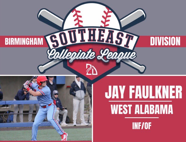 SECollegiateLge's tweet photo. 🛑Birmingham Division🛑

West Alabama INF/OF Jay Faulkner(@jayfaulkner22) is the next player up for Birmingham! https://t.co/pGvD7vmrsH