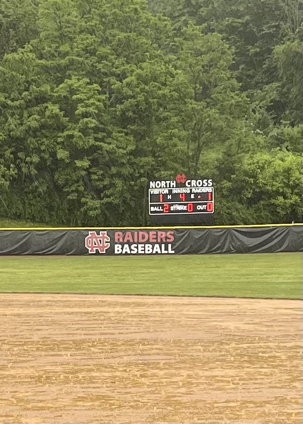 VIC Baseball Championship update: BVBB is tied 1-1 with Carlisle thanks to an epic Raider HR by JT Foster’22 in the bottom of the 4th right before the rain deluge suspended play!  Hoping to resume the game tomorrow! Rest up Raiders… Let’s GOOO!! 💪⚾️❤️🖤🙌