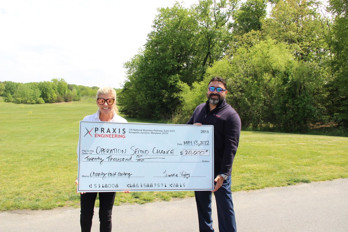 PraxisEng's tweet photo. What a day! The weather held out..well, good enough 😉 and we had 33 sponsors, 222 golfers, wonderful volunteers, and the best folks in town come together to help raise $20,000 for Operation Second Chance at the 16th annual MD golf outing! #thankyou #withgratitude https://t.co/OF8kqa0IQQ