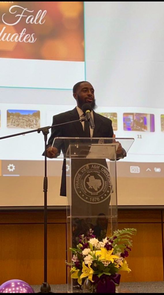 cguidry_2's tweet photo. Beyond blessed to be selected to speak at the Toast to the Graduates event today. Congrats to all of the graduating seniors walking the stage tomorrow! #pvamu https://t.co/QErKWOeo6d