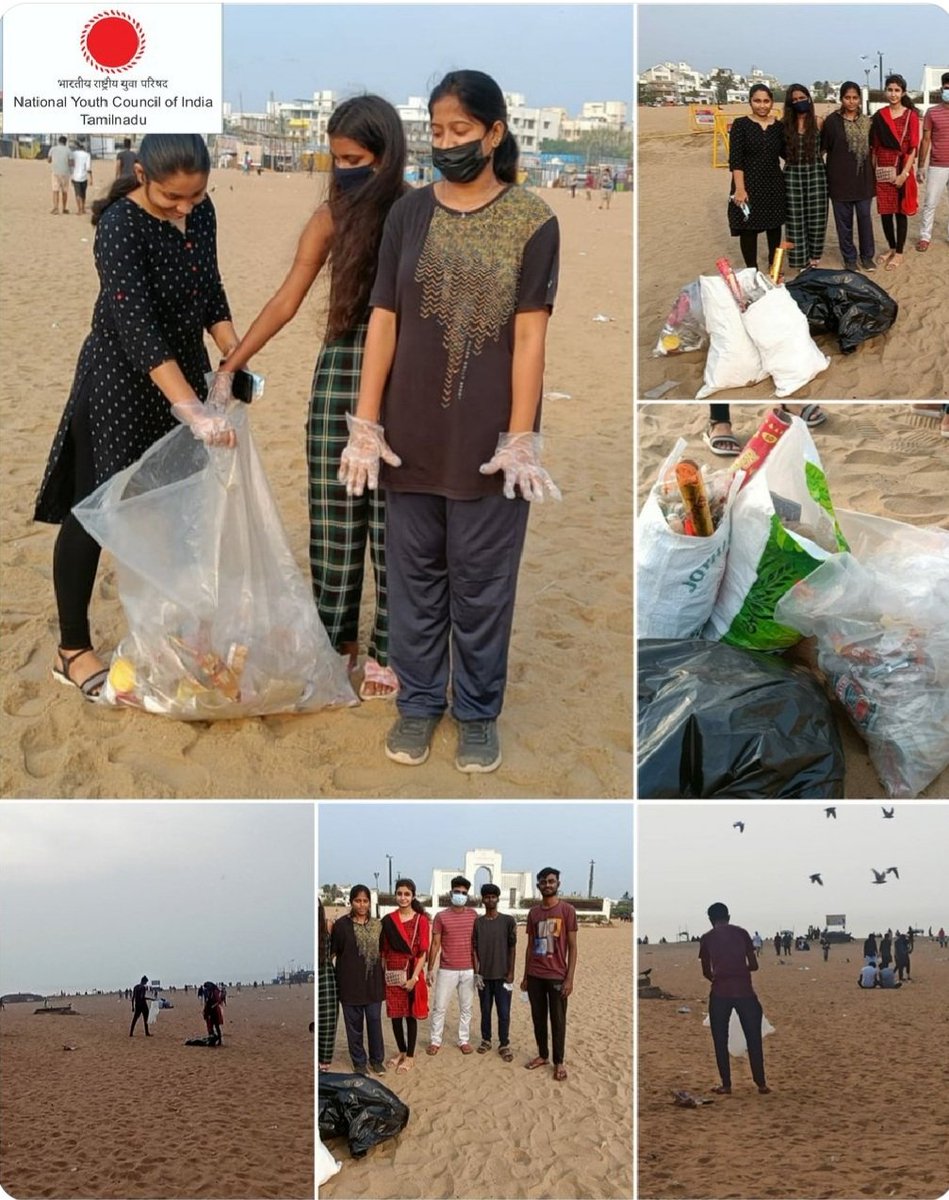 #Tamilnadu "We dream of having a clean EARTH 🌍-but who dreams of actually doing the cleaning?" #NYCI Chengalpattu marched towards Removing plastics from Bessant nagar beach, Chennai <a href="/amarprasadreddy/">APR</a> <a href="/RVimal70448400/">R.Vimal</a> <a href="/Nyci4india/">National Youth Council Of India</a>