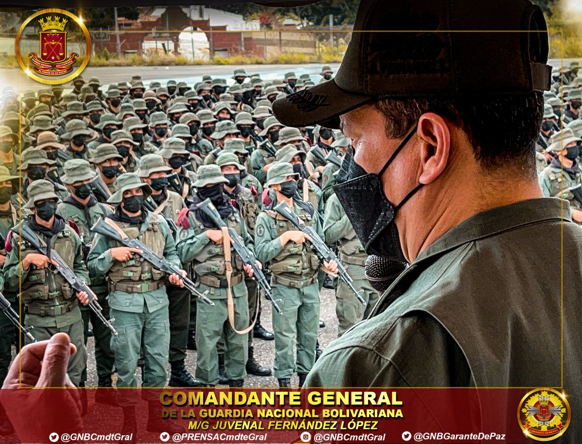 MGJuvenalFL's tweet photo. Con gran orgullo carrubio y profundo patriotismo, hoy presidí el Ejercicio de Restablecimiento, Control y Mantenimiento del Orden Público, en el marco del período de campo y maniobras de campaña 2022 “Bicentenario de las batallas Bomboná y Pichincha” de la .@Umbv_Fanb 
 #GNB https://t.co/T7fe4SdMJF