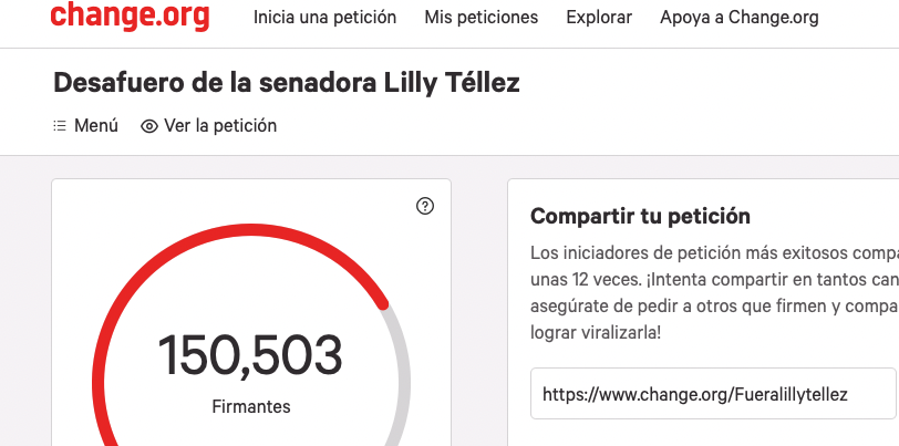 demiandu's tweet photo. Logramos reunir las 150 mil firmas ciudadanas que nos propusimos para solicitar el desafuero de la senadora por Sonora @LillyTellez es un reclamo ciudadano legitimo, porque ella no nos representa a los sonorenses y ha traicionado nuestra confianza https://t.co/83wC75tDZO