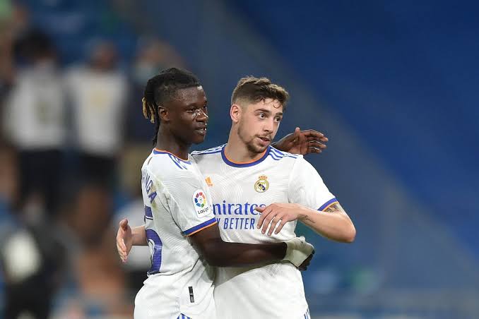 RealBrasil_BR's tweet photo. Vinicius Júnior
Rodrygo Goes
Camavinga
Valverde

Florentino Pérez comprou todos eles por apenas 126 milhões de euros. https://t.co/Xkb5cdFCDc