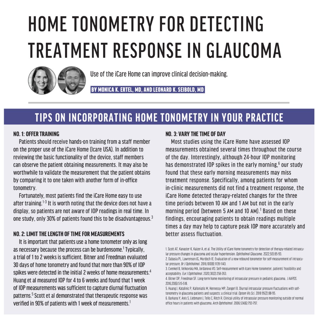 GlaucomaToday's tweet photo. Home #tonometry may be one way to address the more frustrating clinical scenarios of #glaucoma care. Currently, the iCare Home and recently cleared iCare Home2 (both from Icare USA) are the only devices available for this purpose. https://t.co/3aBCkVWz1i https://t.co/XtSE7N3hxs