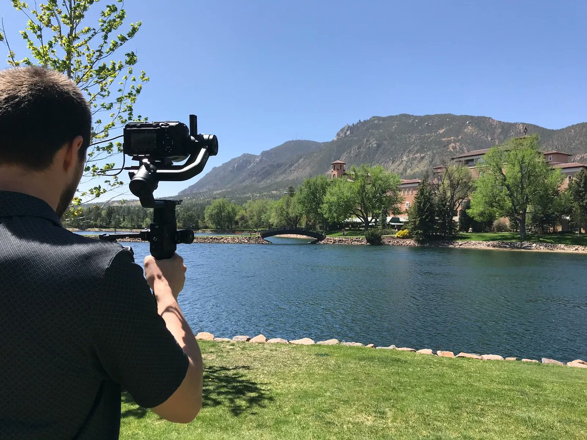 Wrapping up our shoot at the Primerus Defense Institute Convocation in Colorado Springs - not a bad view!