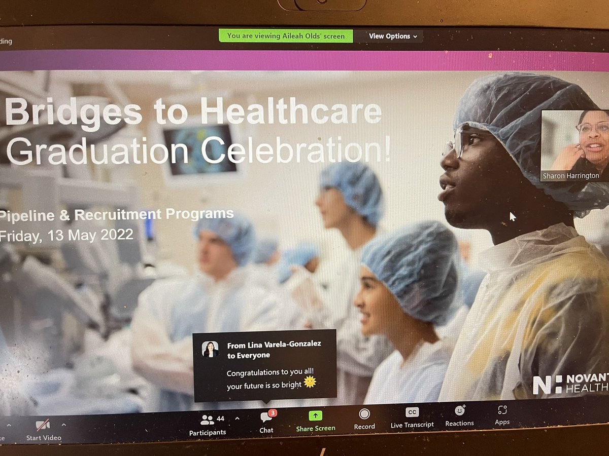 Ed_ChangeAgent's tweet photo. Great way to end the week in celebrating the CTE students from WSFCS and CMS at Novant Health Bridges to Healthcare first cohort virtual graduation with interns, partners, families and colleagues! #BridgestoHealthcare #NovantInterns #CMSCTE #WSFCSCTE @CTEforNC @CteWbl https://t.co/bpbRKDs4zG