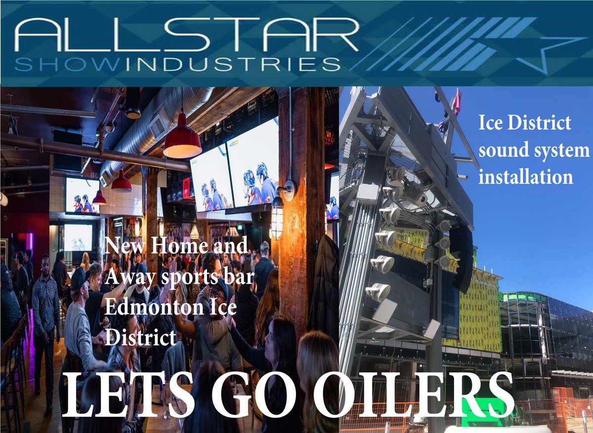 Allstar has been at work in the Ice district. We have installed a new d&amp;b Audiotechnik v-series audio system in the Ice District Plaza. As well we have installed a full audiovisual system in a great new sports bar in the district called Home and Away. 
LETS GO OILERS
#oilers