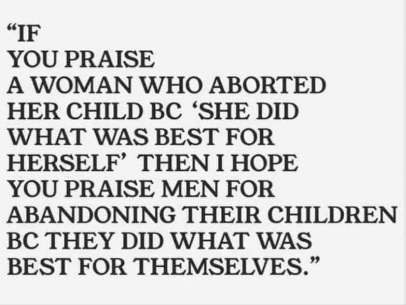 Snagy22's tweet photo. So, yeah… “If you praise a person who aborted a tape worm because it what was best for himself, then I hope you praise others who abandoned their homes because they saw a spider”… https://t.co/2UZzeOemGO