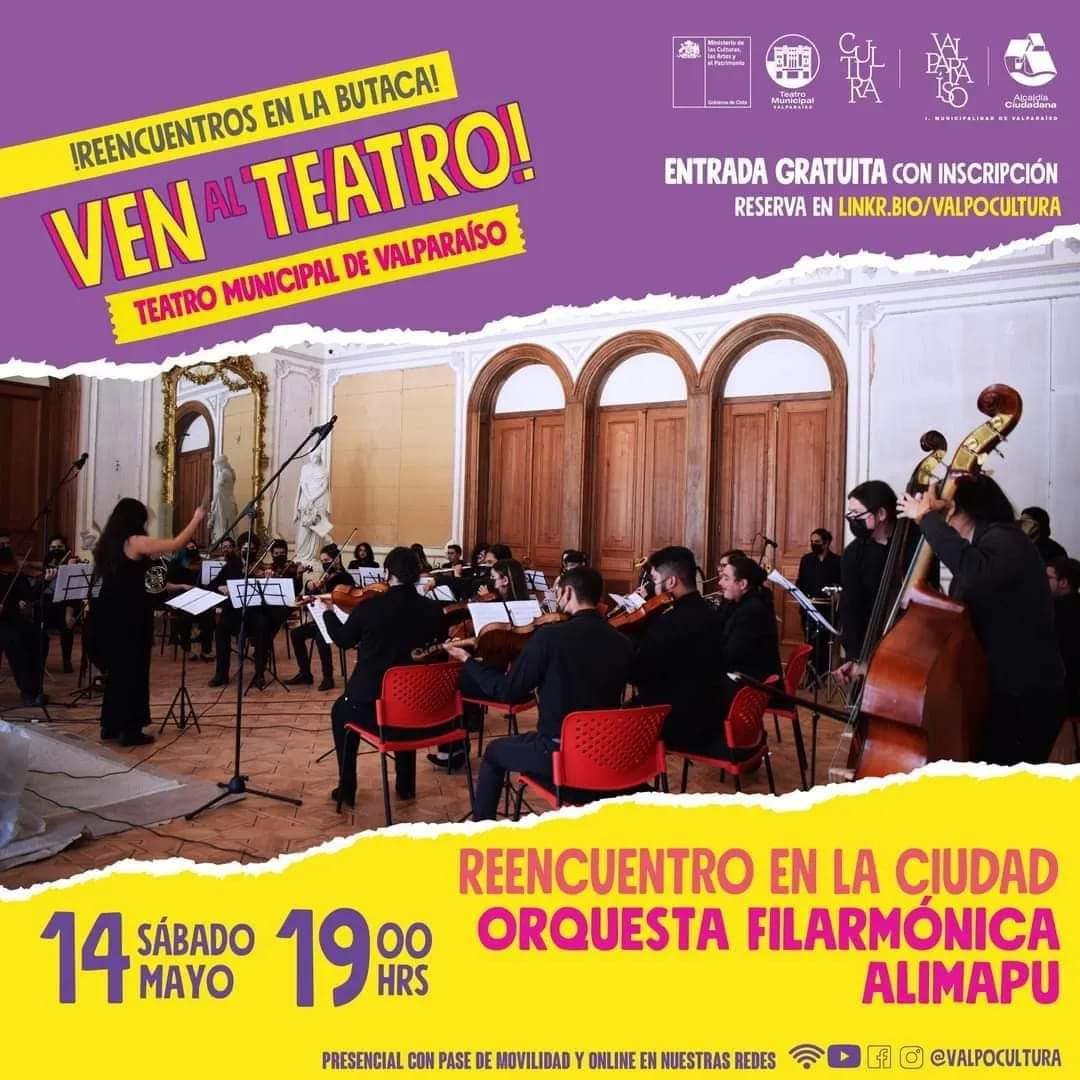 Mañana sábado es nuestro concierto a las 19:00hrs gracias a al <a href="/valpoculturaIMV/">Cultura Alcaldía Ciudadana</a> <a href="/MunicipioValpo/">Muni Valparaíso</a> <a href="/TeatroValp/">Teatro Muni Valpo</a> 

Todxs invitadxs ❤️✨🎶
#Valparaiso
