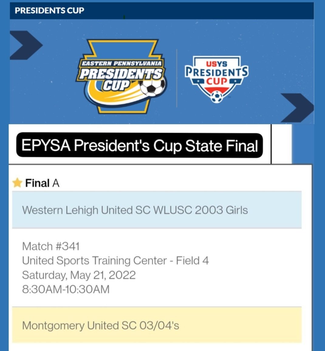 CoachMissmer's tweet photo. On May 21st my #WLUSC 2003 Girls have earned the opportunity to do something most never get a shot at.
The past 3 years have all led to this. https://t.co/I5rvP3qDe9