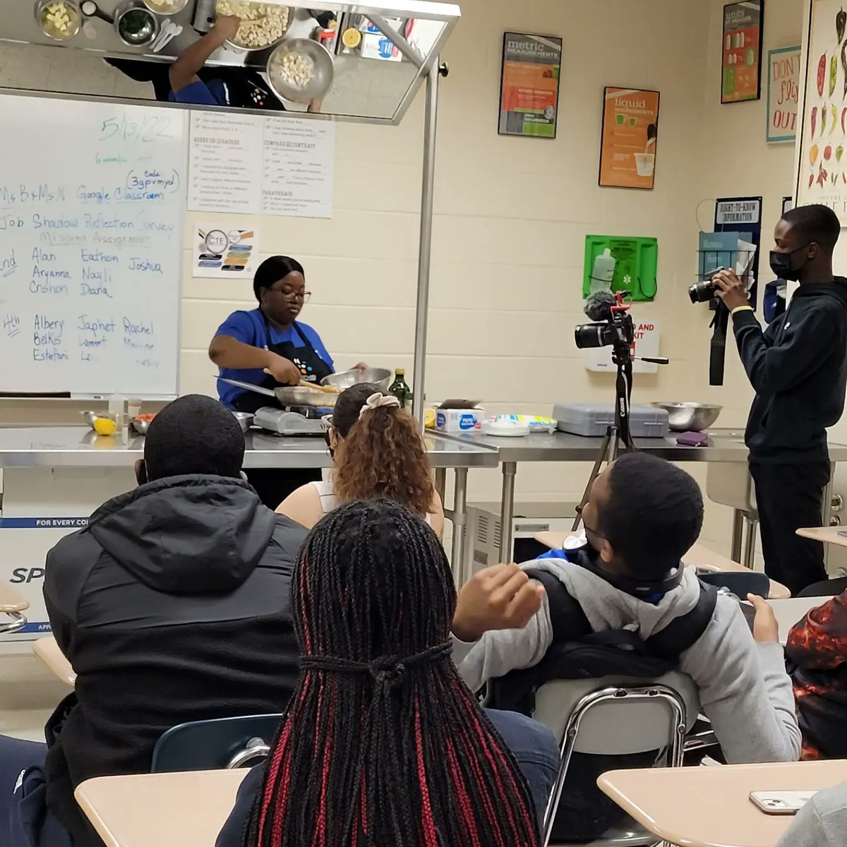 Today @OHSTornadoes400 OHS alumni JWU graduate Ami Phillips performed a cooking demonstration for the culinary class on how to make Chicken Provencal. Thank you Ami!!!
