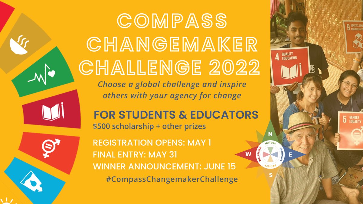 Compass_Ed's tweet photo. Today, more than ever before in our history, we are facing complex global challenges that can appear overwhelming.
COMPASS CHANGEMAKER CHALLENGE: an opportunity to showcase the work that we are doing.
Register here: https://t.co/PZXBksNAuF
#CompassChangemakerChallenge https://t.co/NuwKjLJBBi