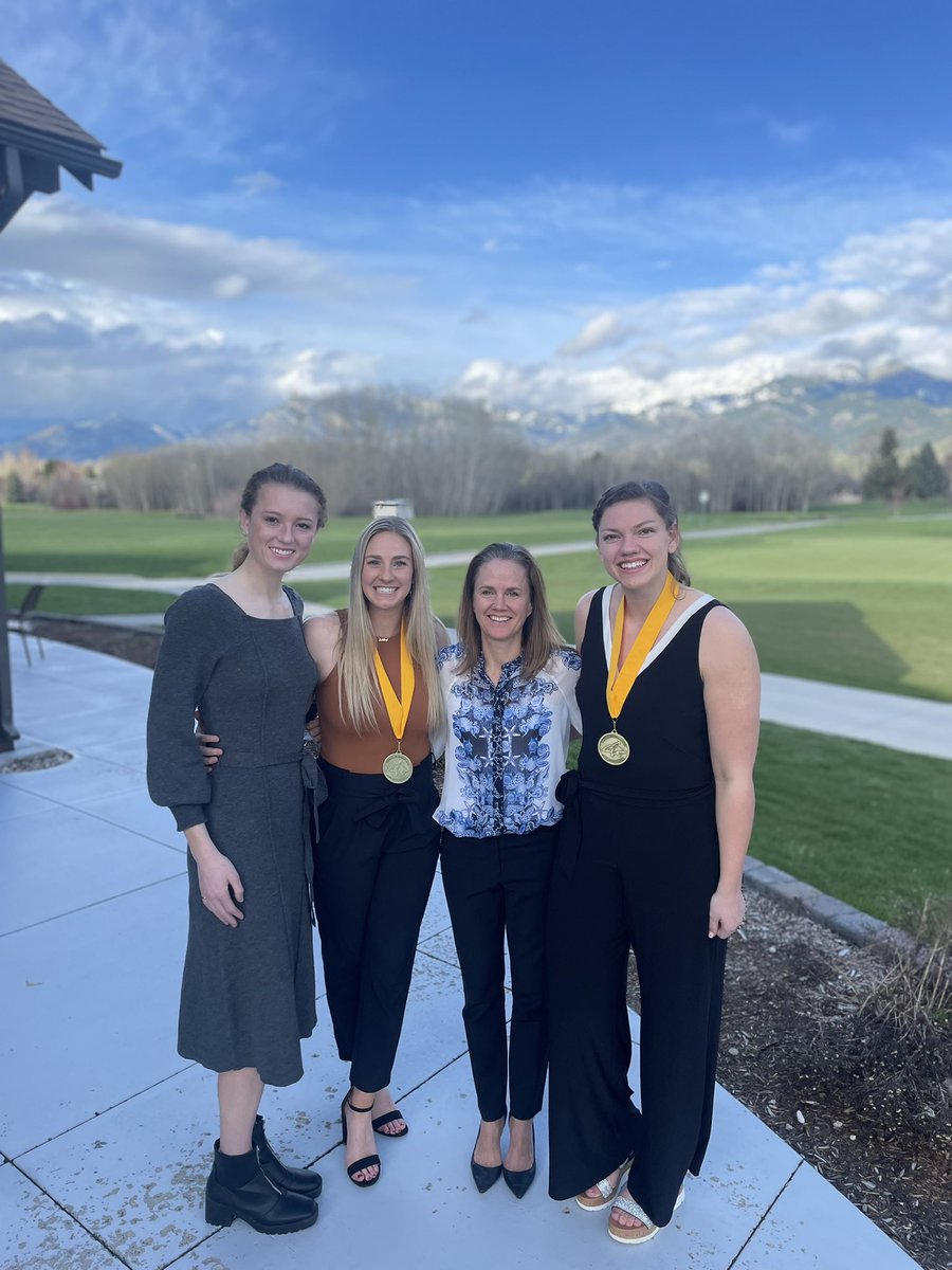 MSUBobcatsWBB's tweet photo. We had an incredible time celebrating the season last evening! Congratulations to our seniors @atvansickle @mocchighooper @SophiaSeffrood 🎉 We look forward to following along for your next journey💛 https://t.co/8m8tDlS4Xu
