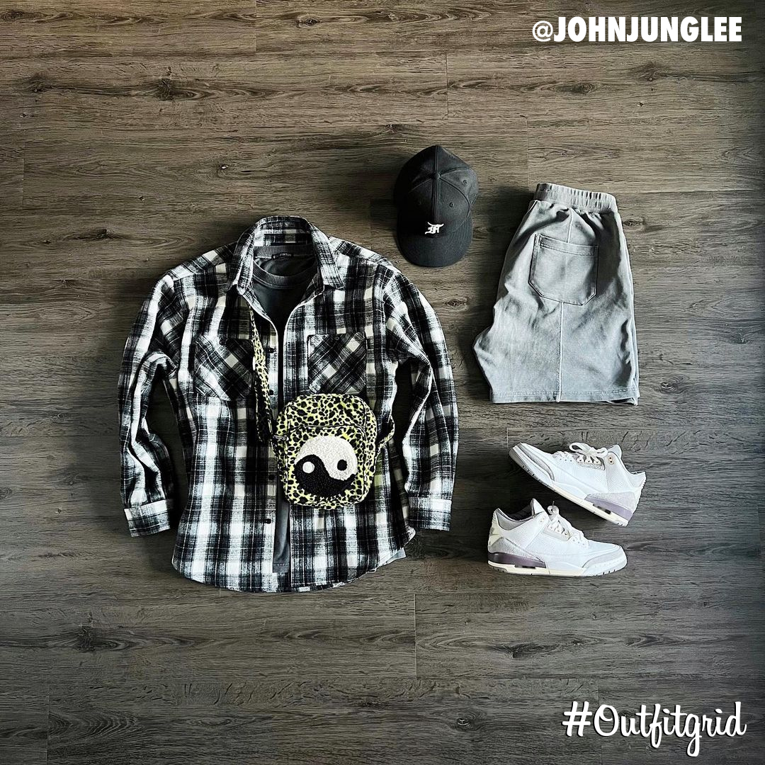 outfitgrid's tweet photo. Today's top #outfitgrid is by @johnjunglee. 
▫️ #NoonGoons #Shirt
▫️ #FearOfGod #Cap
▫️ #AMaManiere x #JordanIII 
▫️ #ColeBuxton #Tee &amp; #Shorts  
▫️ #CactusPlantFleaMarket #Bag https://t.co/Icr4gLPh2H