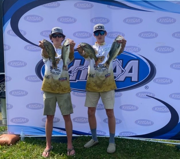 BRNNews25_26's tweet photo. KHSAA State Bass Fishing Tournament:
Out of 89 boats, Boyle qualified two sets of anglers for this week's state championships.

Brayson Claunch and Cameron Owens placed 30th with 7 lb 8 oz.  

Jackson Smith and Lawson Hon came in 58th with 3 lb 11oz.
#rebelpride https://t.co/D24BsWIx9s