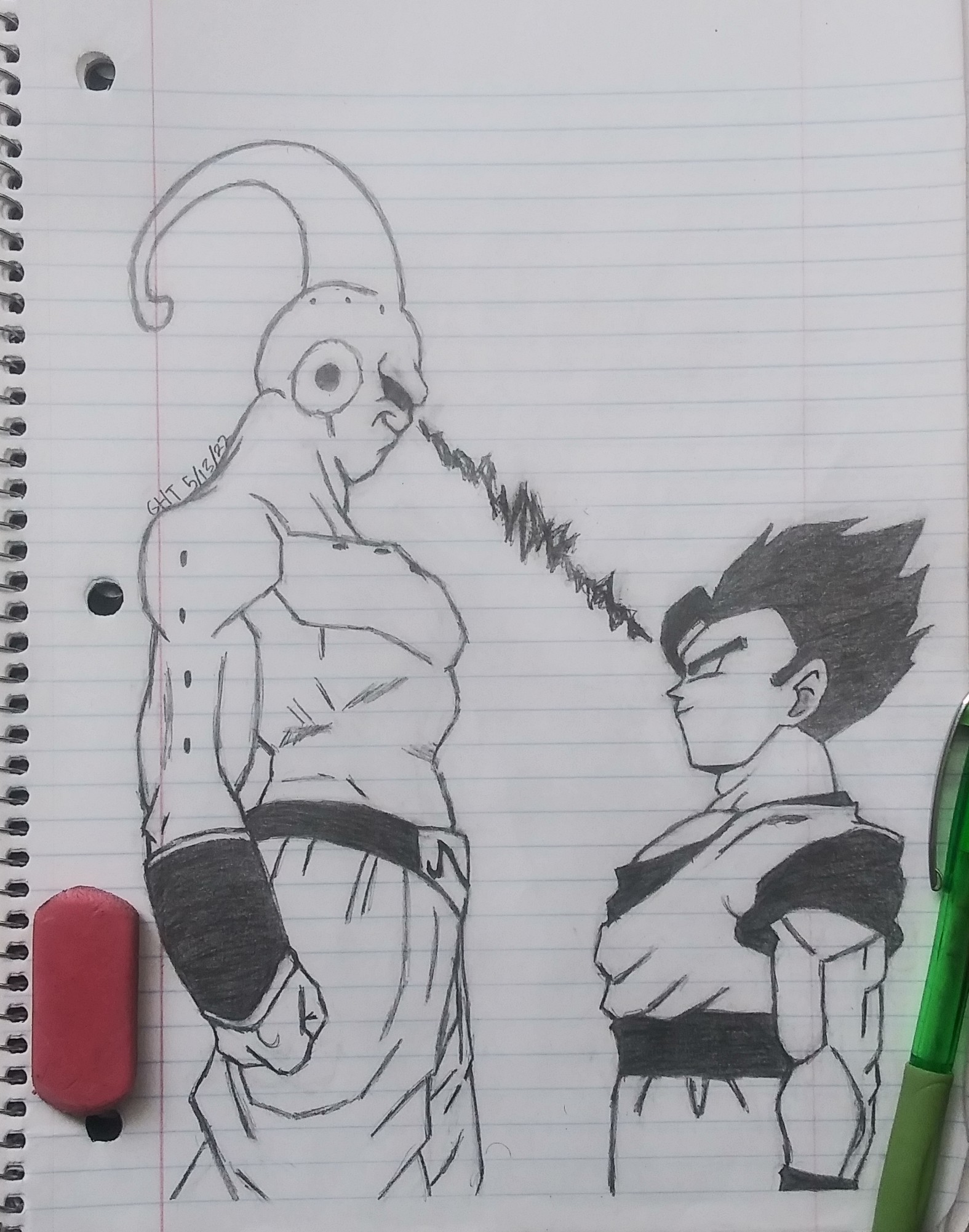 Finish drawing of Goku vs Vegeta Dragon Ball Z ✍🏽 #drawing