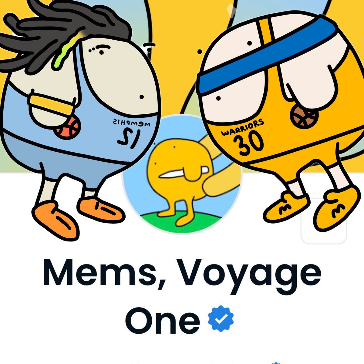 buyonthedip's tweet photo. … in honor of @memnfts getting verified, playoff basketball, and the @warriors winning tonight. 

giving away 2 free mems!

like, RT, comment to win. 

Warriors vs Mem-phis! 

*winners announced after the game tonight 🏀 #Mems #Warriors #NBATwitter https://t.co/bCz19IysNM