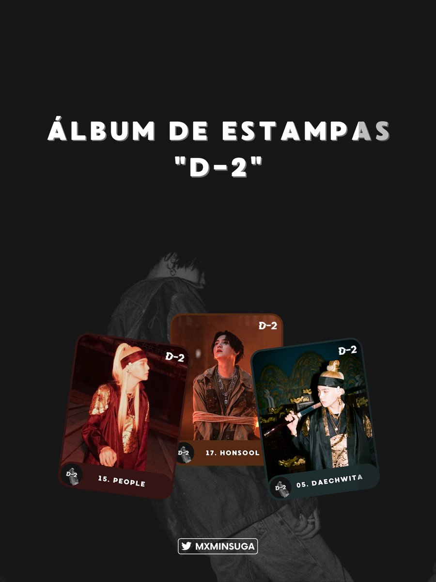 MxMinSuga's tweet photo. 📀 | ÁLBUM DE ESTAMPAS D-2

¡El álbum de estampas, es una dinámica de MxMinSuga para todxs lxs ARMYs que quieran celebrar el segundo aniversario de D-2 con nosotrxs! 

 • Participa llenando tu álbum para ganar una cuenta premium de Spotify. 

#SUGA #BTSSUGA #AgustD @BTS_twt https://t.co/DzNvDCdzmc