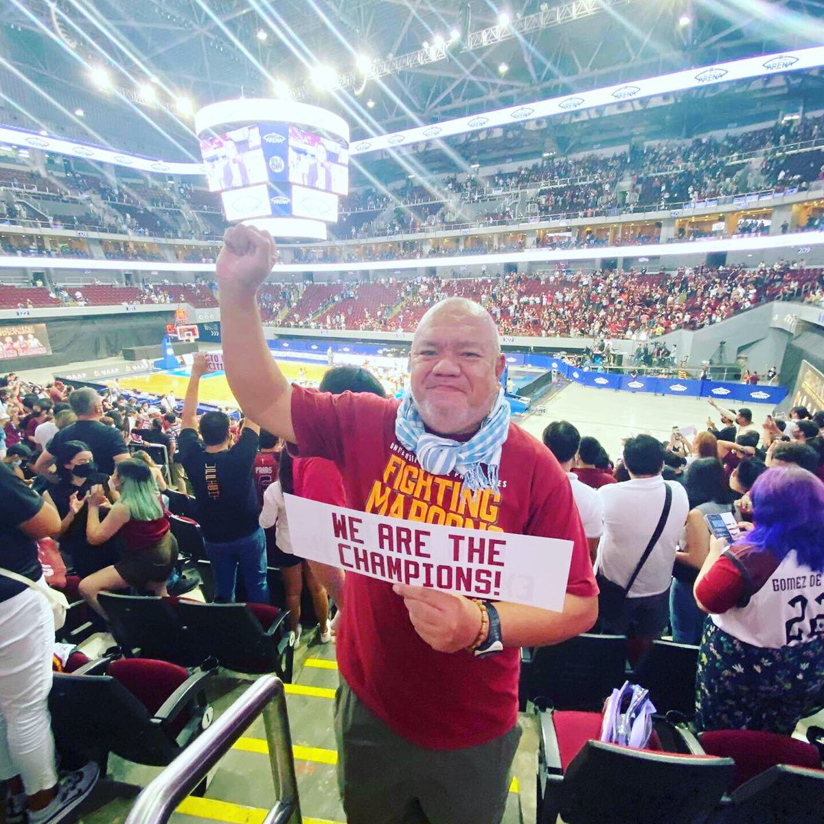 Pagbati sa mga Atleta ng Bayan ang UP Fighting Maroons na tumapos na sa 36 taong tagtuyot para maangkin ang UAAP Season 84 Championships. 
Isang kagila gilalas na pakikipagsagupa ang inyong ipinakita. Mabuhay ang UPMBT. 
#UPFight 
#UPFightingMaroons
#UAAPSeason84Champions