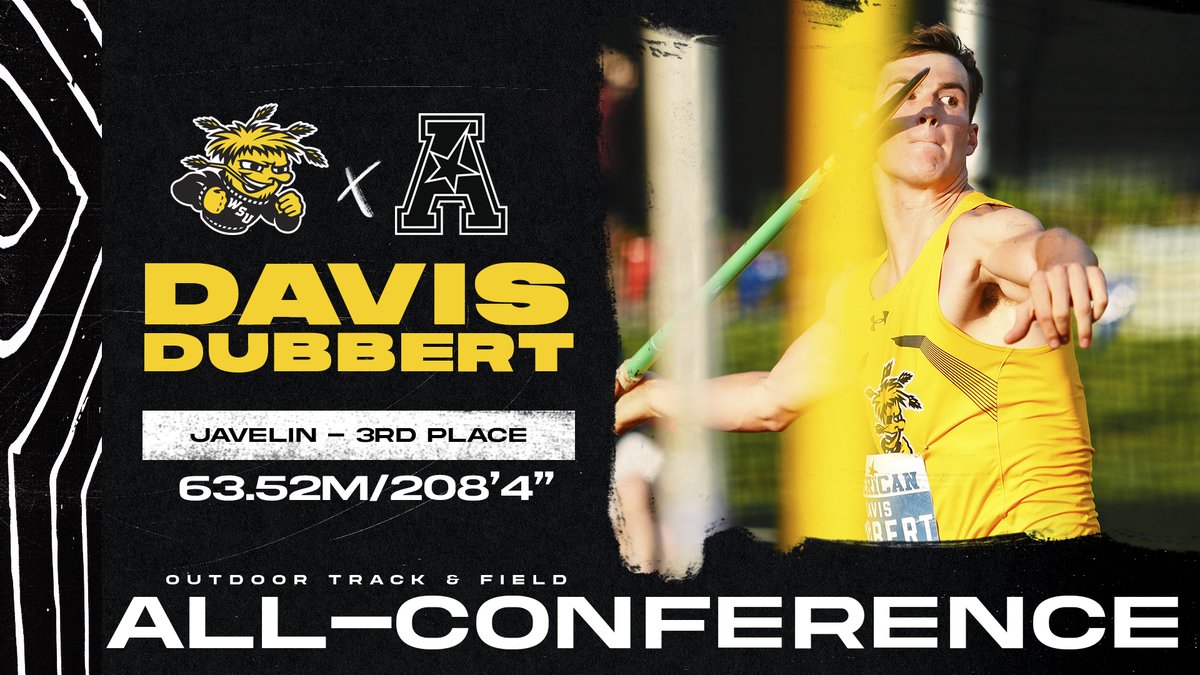 GoShockersTFXC's tweet photo. .@DavisDubbert w/ a season best to take third! 

4⃣ Cauy Lindsay - 63.52m/208'4" PB
5⃣ Chandler Stiawalt - 54.36m/178'4" 

That's 2⃣5⃣ points from our jav squad!! #watchus https://t.co/NDL3dRepJ6