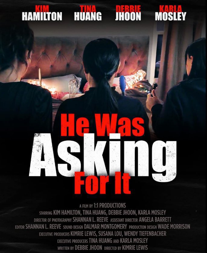 ReelWomensNetw1's tweet photo. #ShortFilm 

Friends support Kristi after her rapist gets a slap on the wrist but will they seek the revenge they've plotted?

Cast: #TinaHuang, #KarlaMosley #KimHamilton #DebbieJhoon

Directed by  #KimrieLewis
Written by #DebbieJhoon

#HeWasAskingForIt #StreamingItTonight #RWN https://t.co/wuCiezsYhZ