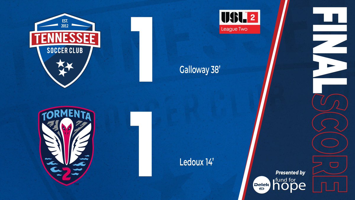 TSCUSL's tweet photo. Headed back home with another point on the road 👊
1-1 is our final. Well done boys!
#TSCUSL | #TORvTENN https://t.co/tGlfwD3t52