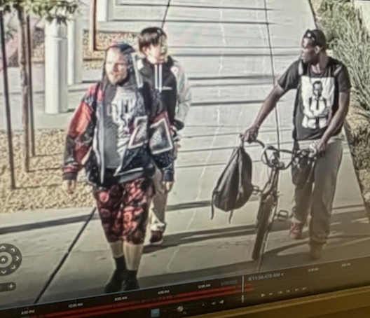LVMPD's tweet photo. Detectives are seeking the public's help to identify three subjects involved in an arson fire in downtown Las Vegas on March 26. If you recognize these subjects, please contact police or @CrimeStoppersNV.

Click here for more: https://t.co/TWUetfd838 https://t.co/5dPZVsWIUF