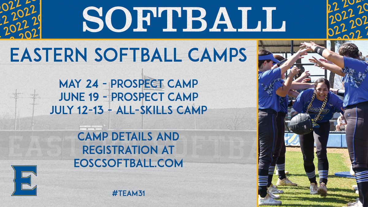 EOSC_Softball's tweet photo. Just a little over a week left to get signed up for our 1st prospect camp of the summer! Spots are filling up so get singed up asap! #EOSCSoftball https://t.co/1XXBcqmDwH