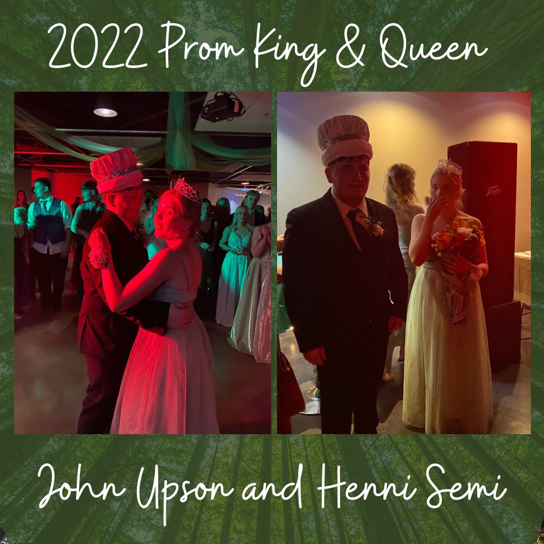montwildcats's tweet photo. Congratulations to John Upson and Henni Semi who were named Prom King and Queen. #betrueblue #letsgocats🐾💙🎉 #wildcatprom #wildcatpride https://t.co/nfLtsfFDkm