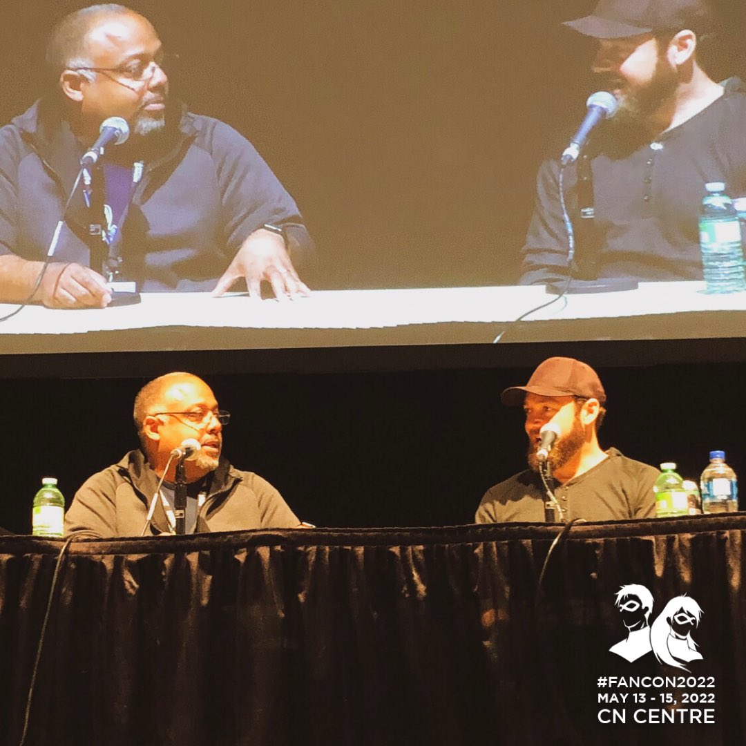 northernfancon's tweet photo. Live from #FanCon7 it’s #BlackmanBeyond with @marcbernardin and @RossMarquand Worlds are colliding, fantastic nerds! We stan this team up!
#NorthernFanCon #cityofPG #takeonPG https://t.co/UlPhVm7Jja