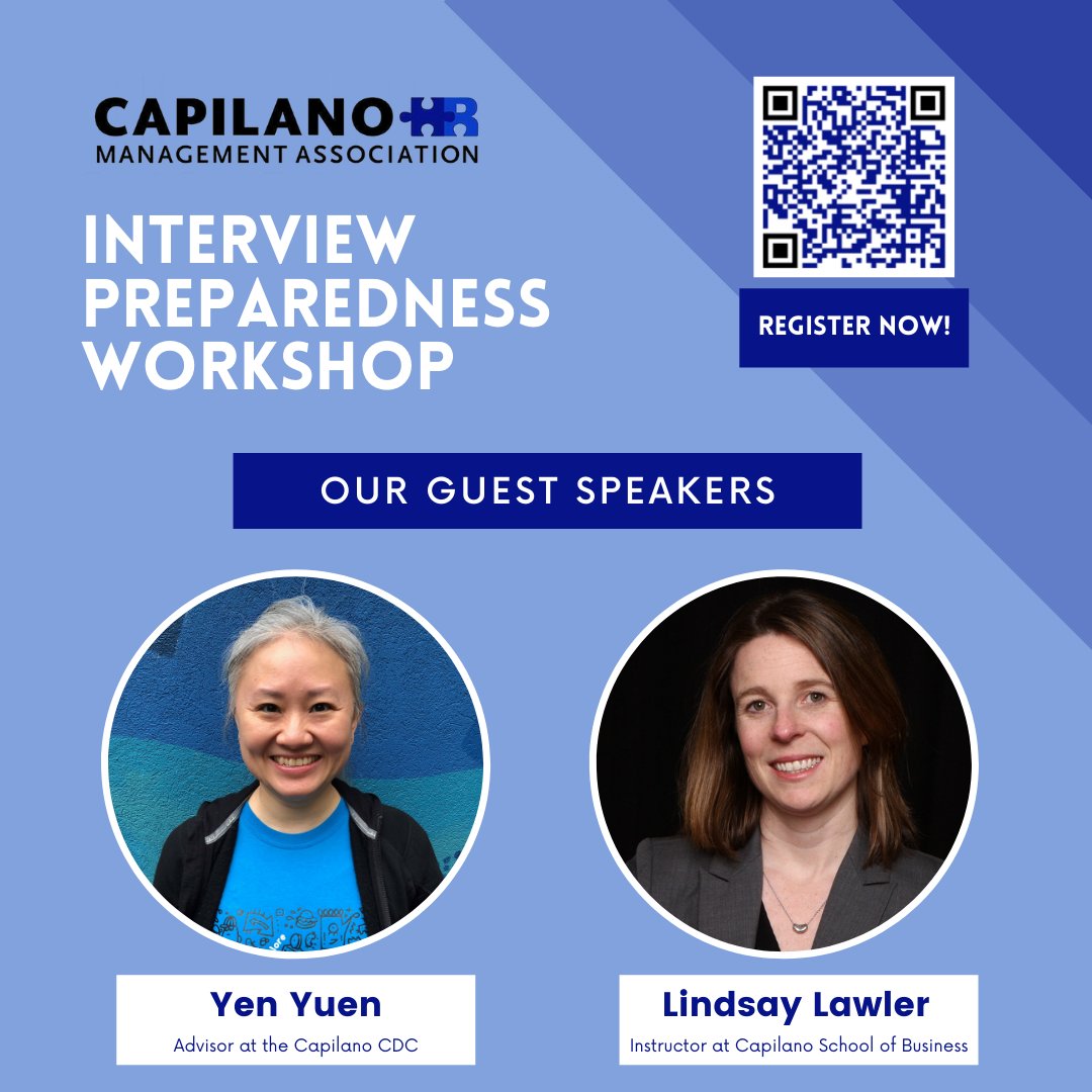 Let's welcome our two guest speakers for our Workshop: Yen Yuen, Career Development Advisor at the Capilano CDC, and Lindsay Lawler, instructor at Capilano Business of School and HR professionals. When? May 27, at 4pm - BR162 at CapU Campus! Register here lnkd.in/g77gKapx