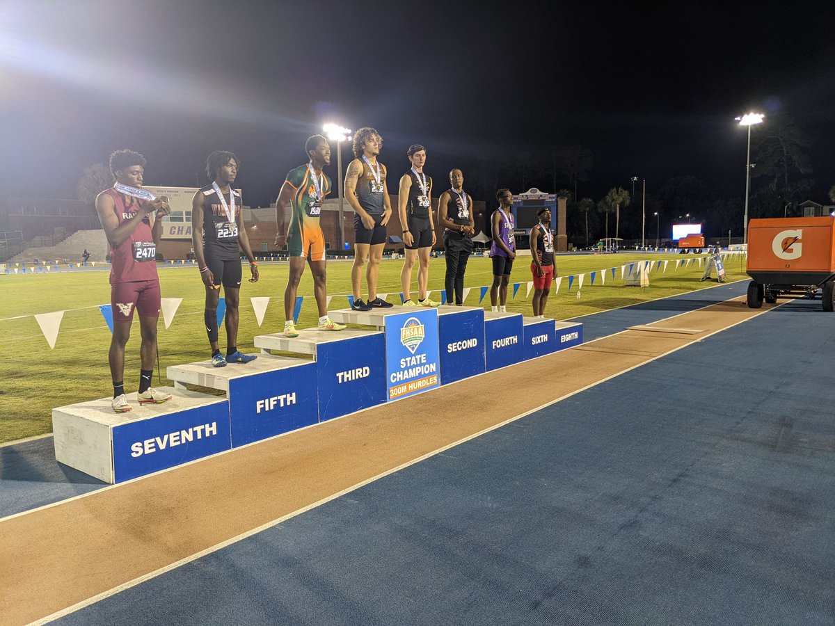 Congratulations to the  FHSAA 3A Boys 300M Hurdles Runners, the Class 3A State Champion is Maguire Neal Zephyrhills