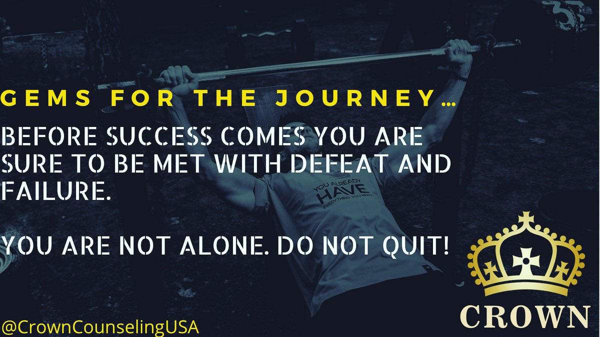 CrownCounseling's tweet photo. Your greatest success will come just one step beyond the point of defeat. #GoldStandard 👑 #DripDrip 🍯 #GoalGetter🤫 #MindPower ✨ https://t.co/asIgsXR0N0