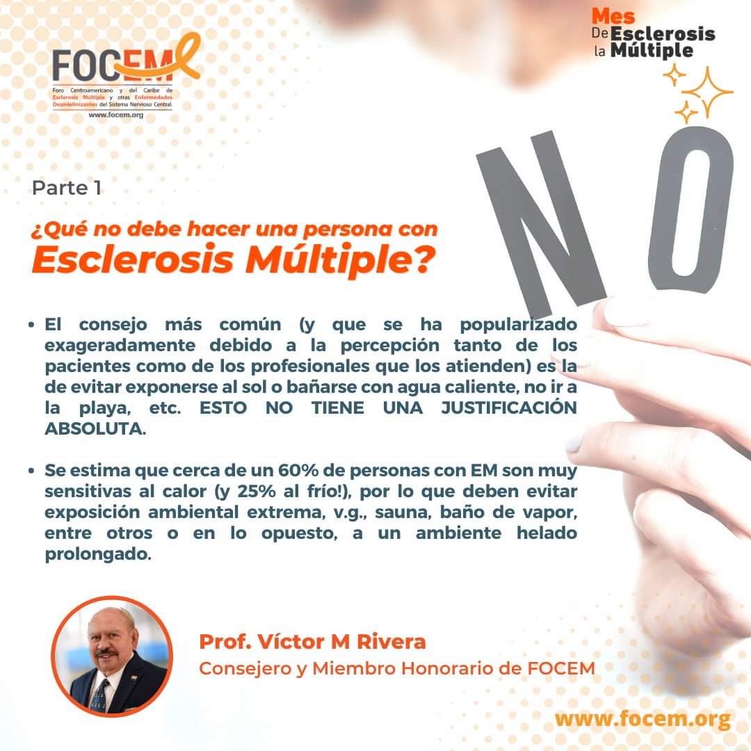 Focem_EM's tweet photo. #Msday #msconnection #ConexionesEM 
Existen muchas dudas acerca de lo que puede o no hacer un paciente con #EsclerosisMúltiple. Estas preocupaciones pueden generar #estrés y malo #hábitos, por ello, el Dr. Víctor M Rivera, Consejero y Miembro Honorario de FOCEM nos explica más: https://t.co/wj7F51KYSc