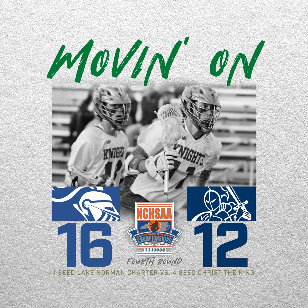 Movin’ on! The knights won a hard fought game 16-12 over CTK. 
Jake Rombough 5G,2A 
Jack Dalton 5G,1A 
Tyler Price 3G, 4A 
Duncan Schneible 2G 
Jake Kester 1G
Noah McGovern 10 saves 
Joseph Royster 12 gb’s 26/30 fo’s 
#LNCpride #LNCKnights #LNCKnightsLax
