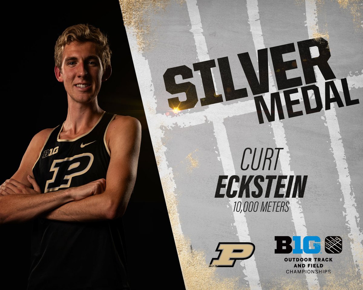 PurdueTrackXC's tweet photo. 🥈 𝐁𝐢𝐠 𝐓𝐞𝐧 𝐒𝐢𝐥𝐯𝐞𝐫 𝐌𝐞𝐝𝐚𝐥𝐢𝐬𝐭 🥈

Curt Eckstein is 2nd in the 10,000m!! He finishes in 29:00.76 to earn his 2nd career Big Ten medal!

📊 https://t.co/NUSpAIpES9

#BoilerUp 🚂 #B1GTF https://t.co/gQLN3KtzLt