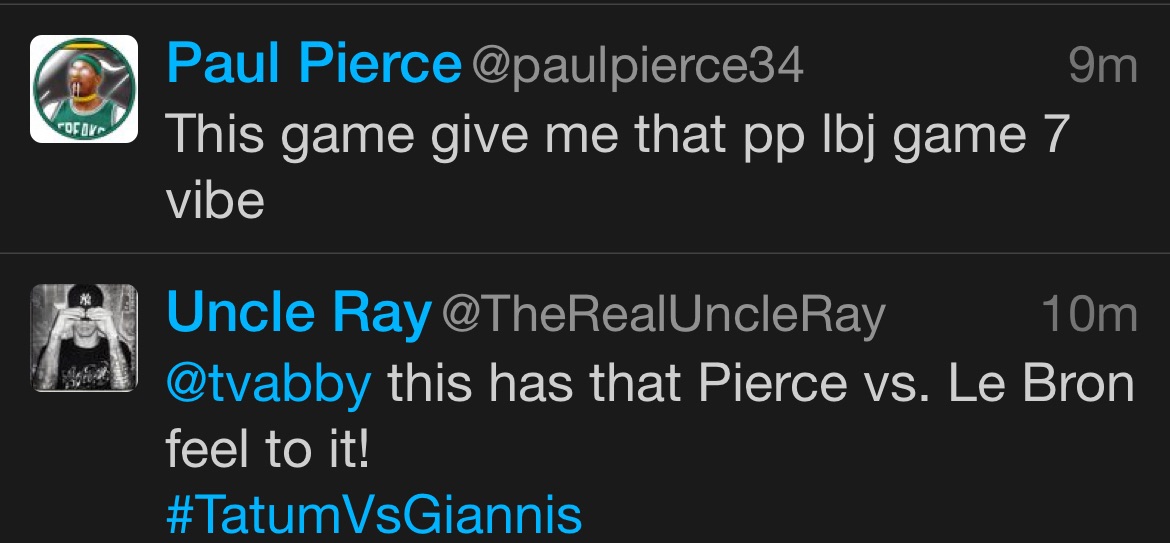 TheRealUncleRay's tweet photo. @paulpierce34 #BleedGreen ☘️ https://t.co/5aZk10Xlzu