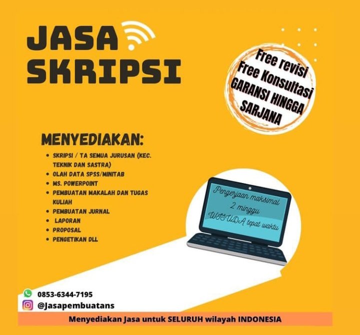 FebrikeR's tweet photo. Butuh jasa skripsi, tugas kulia, ppt, makalah, artikel, jurnal, olah data dll bisa langsung wa aja kak 085363447195 atau bisa cek instagram  @jasapembuatans

Free revisi dan konsultasi smpai paham
GARANSI hingga sarjana https://t.co/7ahL9CtBNB