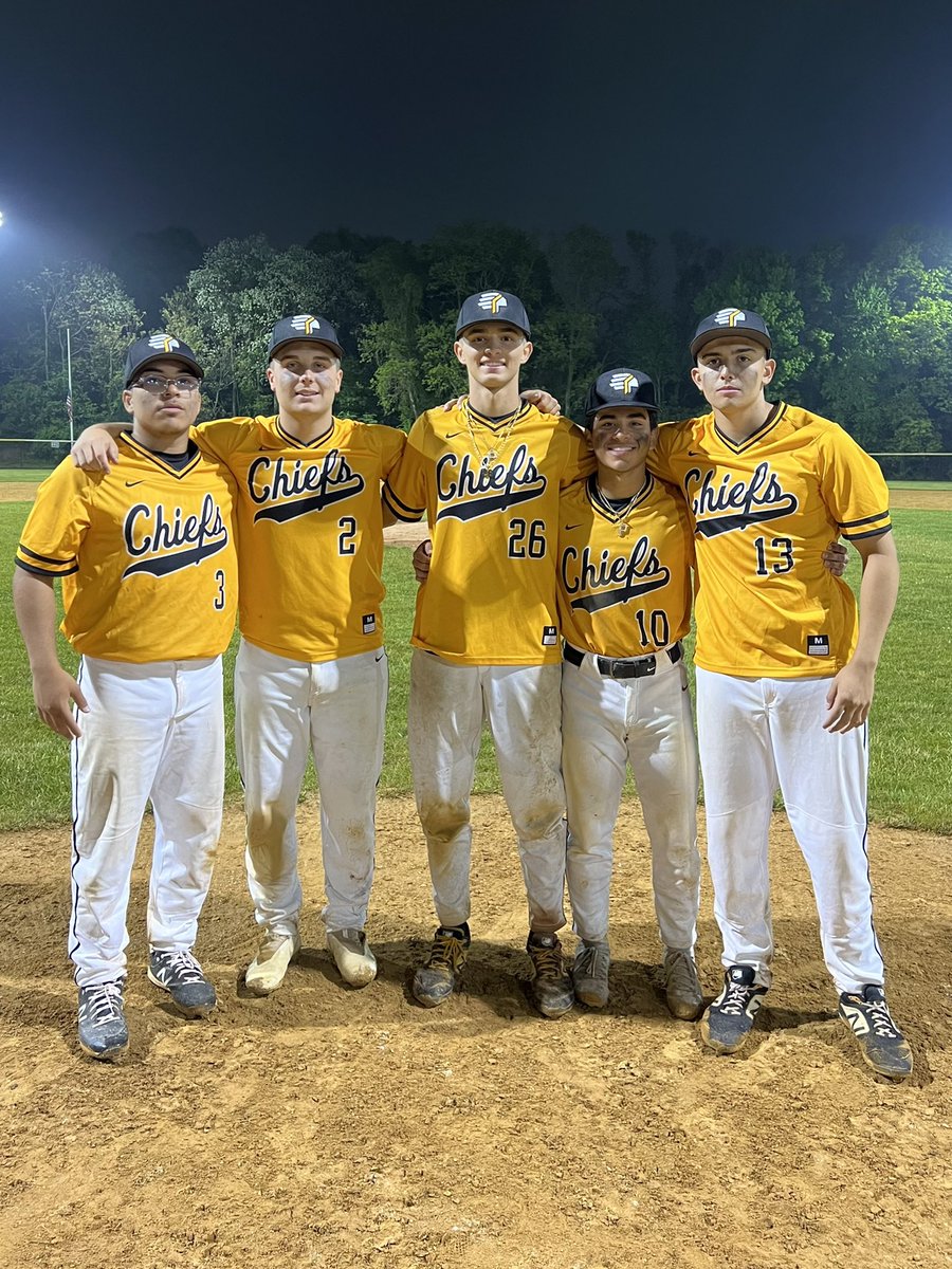 PwayBaseball's tweet photo. We celebrated our Seniors with a 17-7 win over Rahway.

Players of the Game:
⚾️ Rocco Bellamy 2-3, 4 RBI, Double, Triple, 2 HBP, 2 Runs
⚾️ Jason Page 3-4, RBI, Double, Triple, 2 Runs

Thank you Seniors - Once a Chief, Always a Chief. ⚫️🟡

@PHSChiefsNation @PwaySchools https://t.co/mRoXdBoxqb