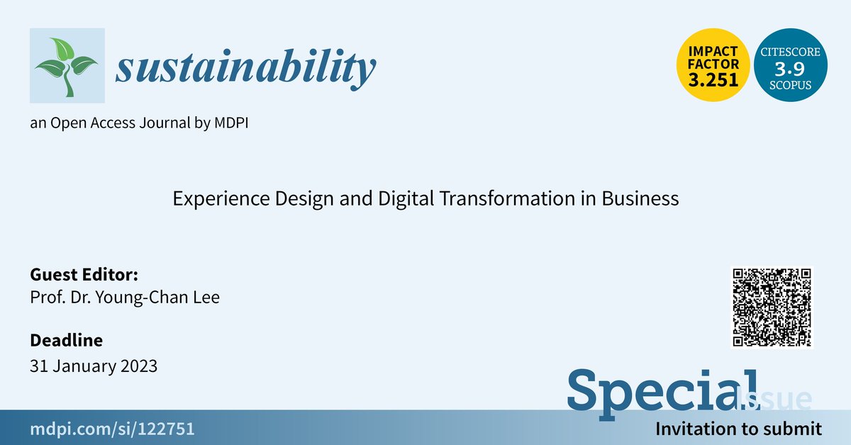 chaneelee's tweet photo. #mdpi #sustainability #experiencedesign #DigitalTransformation https://t.co/VYofjOLVsL
