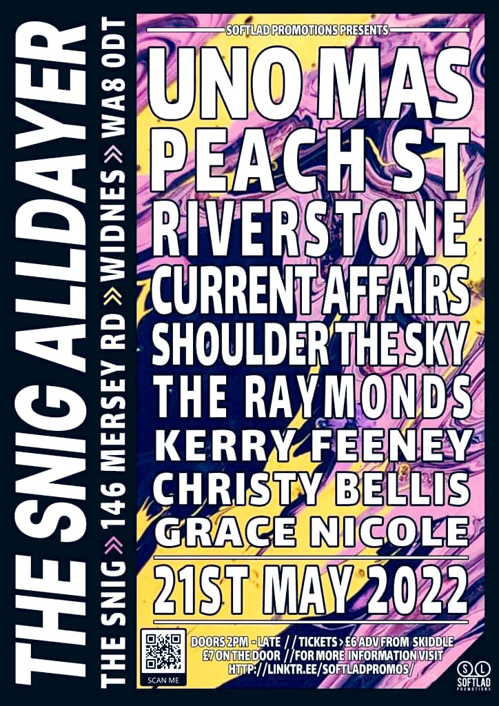A week today! #TheSnig link in bio! <a href="/UNOMASband/">UNO MAS</a> <a href="/Peachst_/">Peach St</a> #Riverstone #CurrentAffairs #TheRaymonds <a href="/ShoulderSky/">Shoulder the Sky</a> @kerryfeeneyx @ChristyBellisX <a href="/GraceNicoleMus1/">Grace Nicole Music</a>  @RawBTB <a href="/WidnesRuncornWN/">Weekly News</a> <a href="/runcornworld/">Runcorn and Widnes World</a> RT 👍