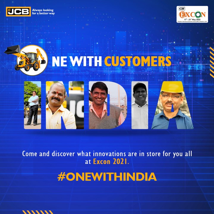 JCBIndiaLtd's tweet photo. If it is important to our customers, it is important to us. Our customers are at the core of all we do at #JCB. 
Come witness our innovations at EXCON 2021.

#JCBatEXCON #JCBIndia #Excon2k21 #OneWithIndia https://t.co/C4BZNVwODo