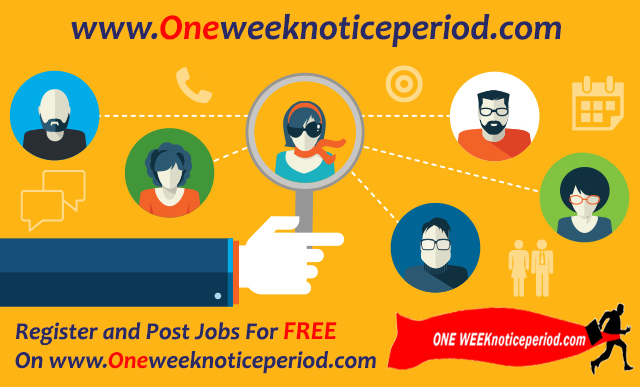 1weeknotice's tweet photo. https://t.co/0Bp9vLxbns is a unique job portal, focused on the concept of serving Employers to hire quick and Job seekers serving Notice Period to Find Jobs Quick . Free Registration . Register Today! Free Job Posting! #hiring #noticeperiod #jobs #recruitment https://t.co/S9l1KwHTGr
