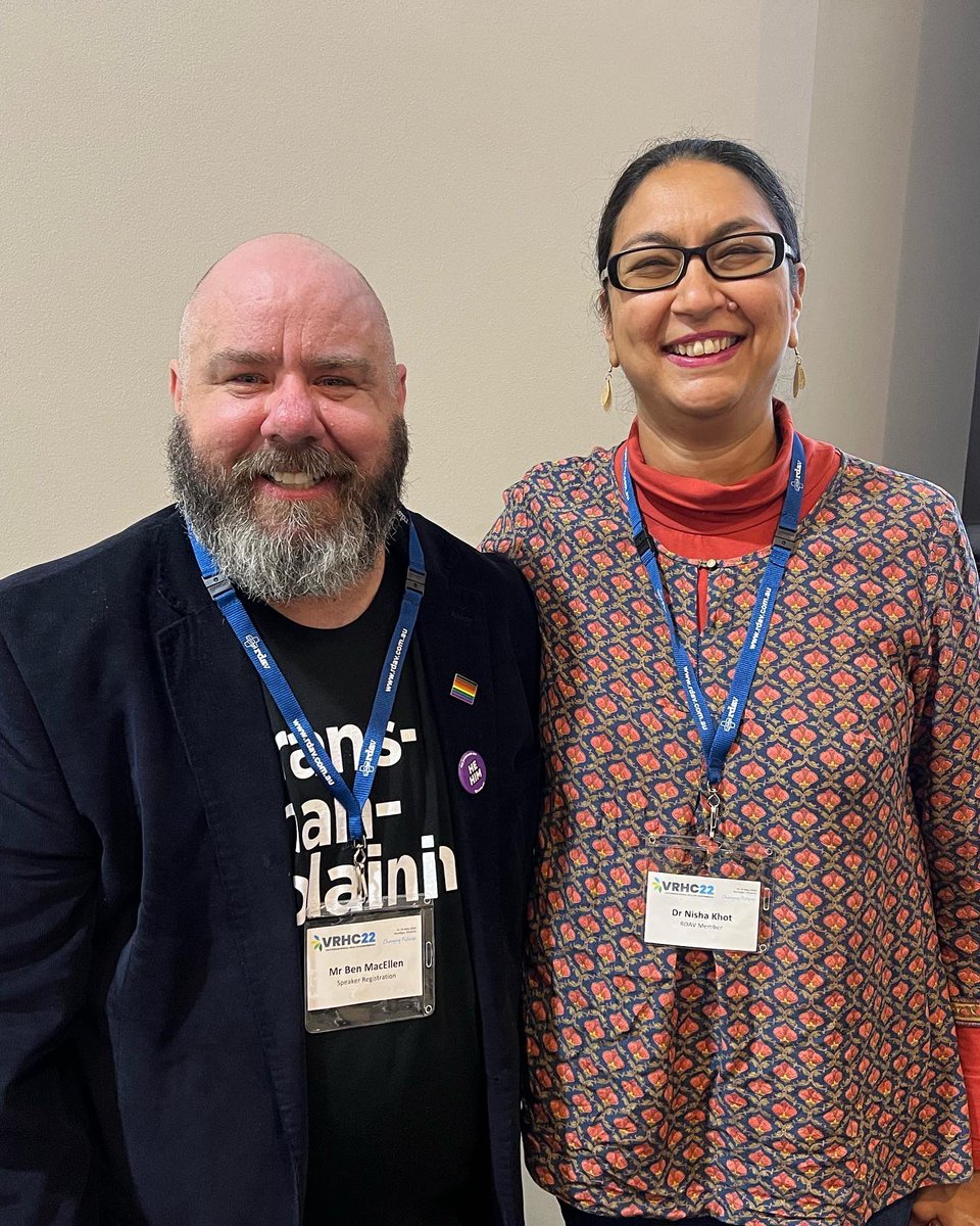 BenMacEllen's tweet photo. It was a privilege to be able to speak about my lived experience as a trans man at Vic Rural Health Conference 2022 today. Thanks to @RuralDocsVic for inviting me to increase gender diversity awareness for rural doctors. Wonderful attendance &amp; engagement. 
#VRHC22 #GenderDiverse https://t.co/xkFwDB2gTZ