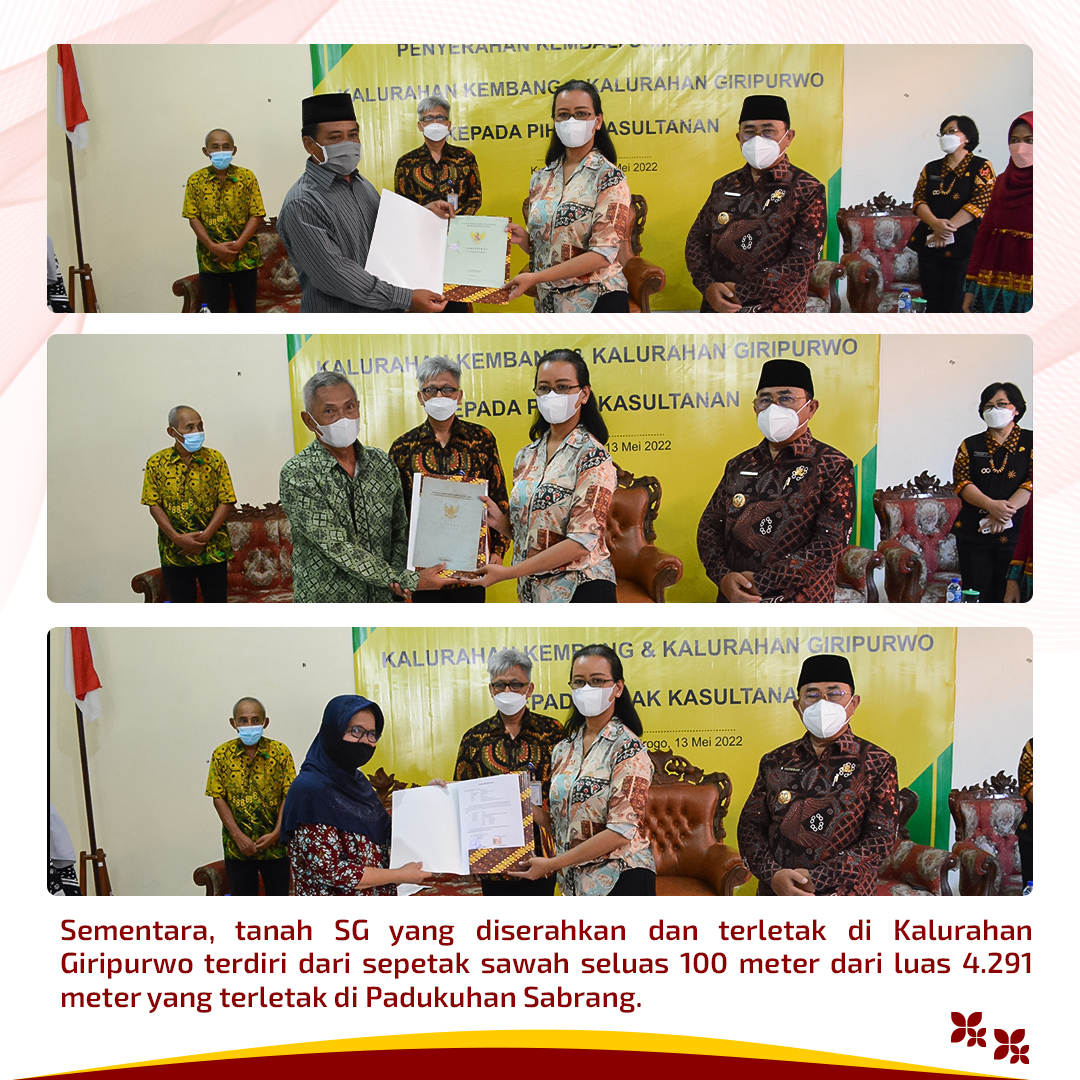 humas_jogja's tweet image. Gusti Mangku, sapaannya, menuturkan bahwa penyerahan sertifikat dilaksanakan pada Jumat, 13 Mei 2022 di Kantor Kalurahan Kembang Nanggulan, Kulon Progo. #SG #SultanGround #Perdais #JogjaIstimewa #GKRMangkubumi #KeratonJogja #KulonProgo