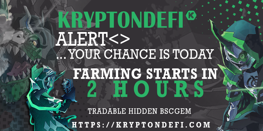 KryptonDefi's tweet photo. ALERT<>
#BSCGem Look Inside ;)
FARMING STARTS TODAY IN 2 HOURS

Keep it Simple with https://t.co/4hwnBeSLvW

#hiddengem:
https://t.co/mNopcbr1aI

#Defi #BSC #yieldFarming #BinanceSmartChain #tokens #tokenlaunch #BTC #ETH #stablecoins #BNBChain #BNB #pancakeswap https://t.co/M7QNVPj0Z0