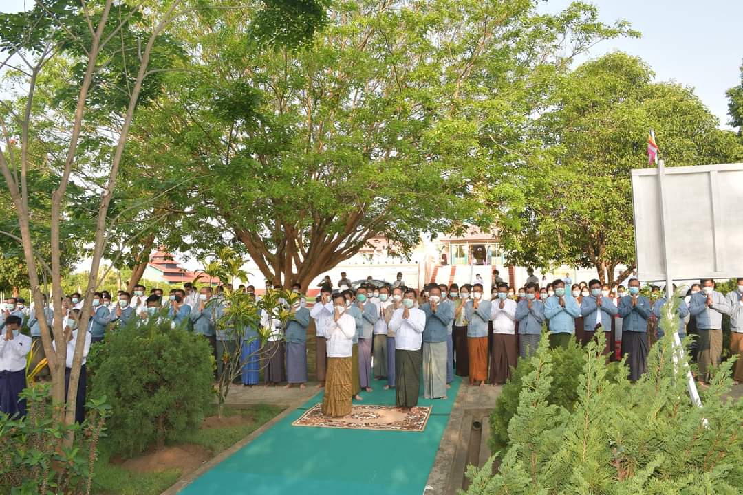 After 14 months of attempted coup, Myanmar military is desperate for its image and legitimacy. Its PR machine is deploying Buddhism &amp; Buddhist monks who cannot distinguish Dharma from Adharma to project its legitimacy to the world. People of Myanmar will not be fooled. 

Credit: