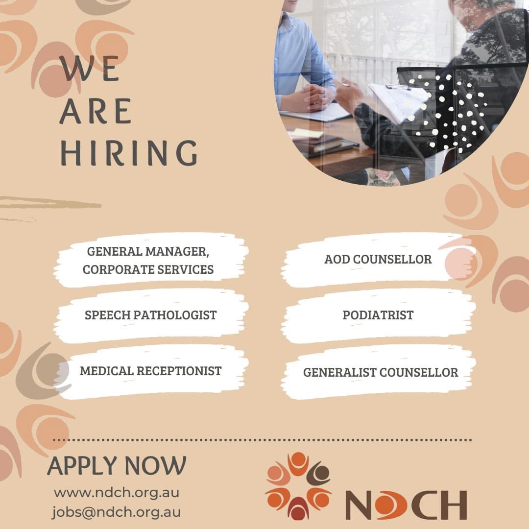 ndchvic's tweet photo. Looking for a tree change?  NDCH is expanding and has many exciting roles available!  Check out our website for further information https://t.co/mG1JKBeSqP 

#NDCH - your first port of call in the pursuit of good health https://t.co/R4Hr2Gfhup